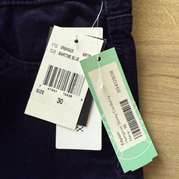 Edyson Hampton Skinny Corduroy Navy Blue Pants - Picture 3 of 4